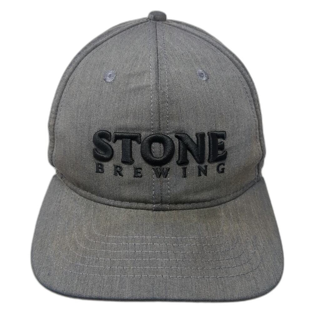 Stone Brewing Snapback Hat Gray One Size Embroidered Logo 6 Panel Baseball Cap